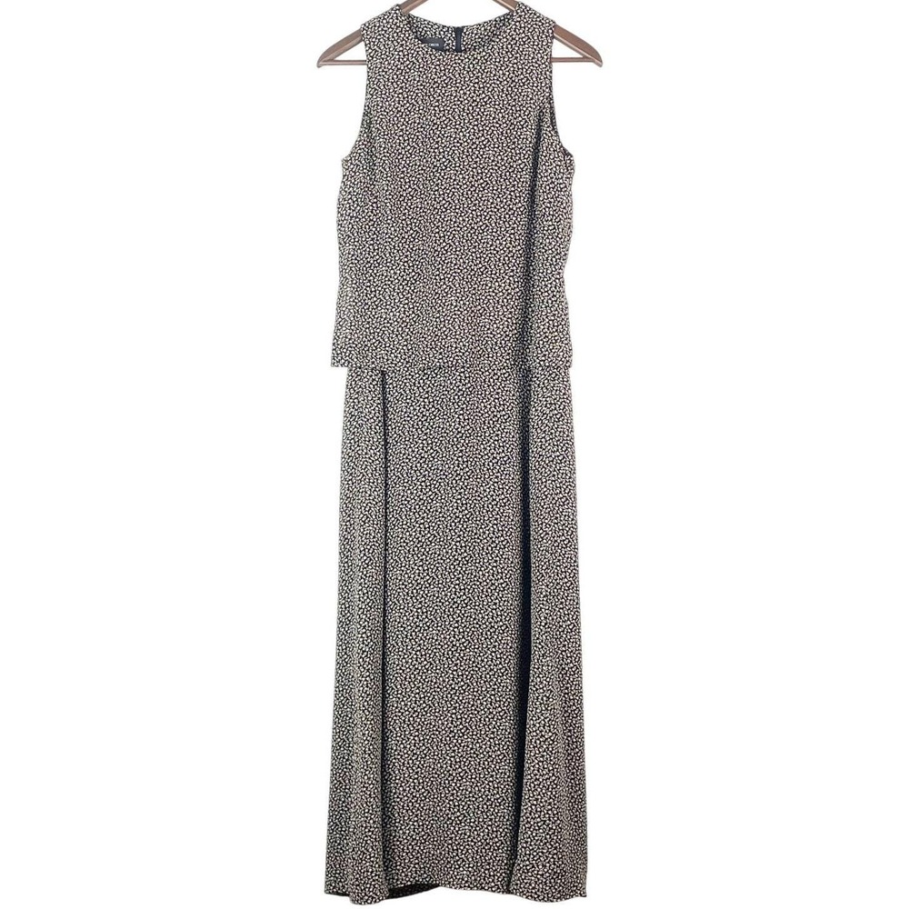 Vintage Y2K Jones New York Women's Muddy Floral Sleeveless Midi Dress Sz 8 Ditzy
